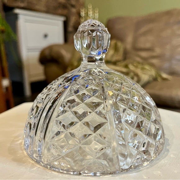 Vintage Lidded Crystal Dish with Frosted Rose Pattern West Germany Lead Crystal - Picture 10 of 12